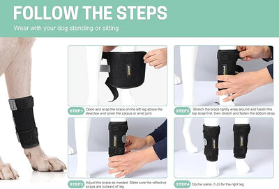 Dog Front Leg Brace Ankle Support for Forelilmb, Canine Dog Wrist Brace Splint, Protects Foreleg Carpus Joint Wounds Heals, Helps with Loss of Stability Caused by Arthritis