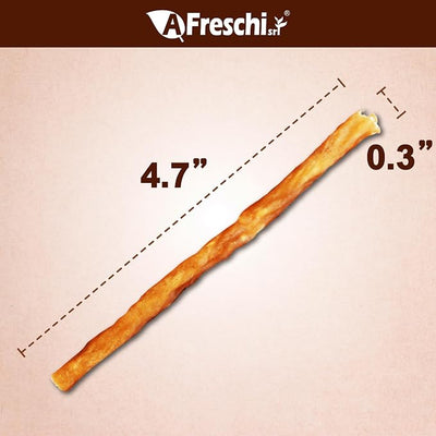 A Freschi srl Turkey Tendons for Dogs, USA-Sourced, Healthy Dog Treats, Rawhide-Free Puppy Chews, All Natural, Hypoallergenic Dog Treats, Thin Sticks, 3.5 oz Pack