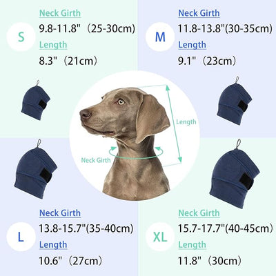 MIGOHI XL Ear Muffs for Dogs Noise, Breathable No Shake Ear Wrap for Hematoma, Dog Calming Hoodie for Thunderstorms Bath Grooming Car Rides, Ears Protection for Large Dogs German Shepherds, Blue XL