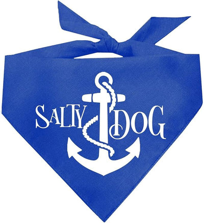 Salty Dog Dog Bandana 100% Cotton Adjustable Triangle Summer Vacation Beach Pool | Royal, X-Small (100)