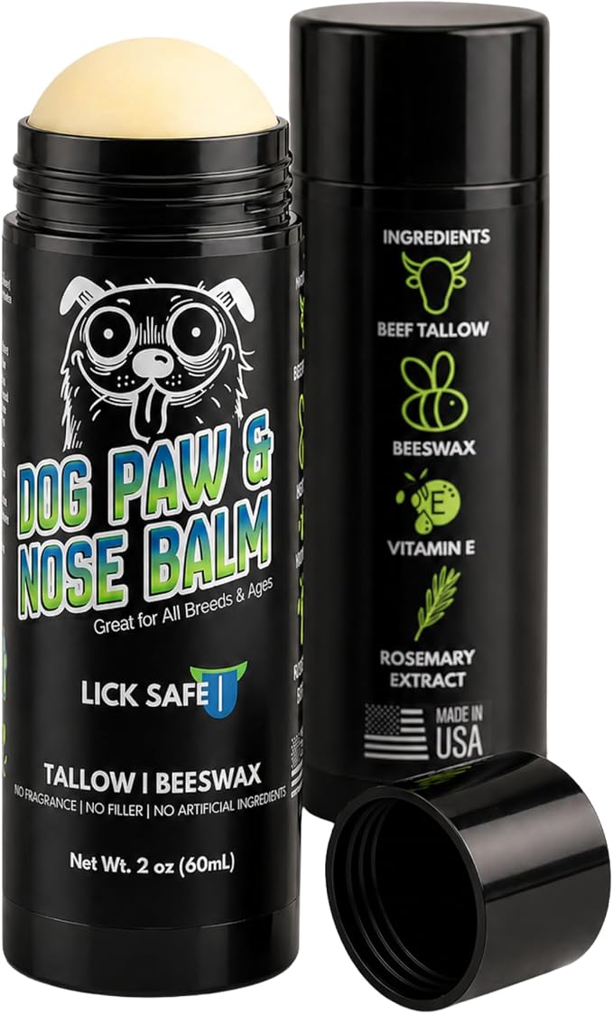 Ketostat 2 oz Dog Paw & Nose Balm Lick-Safe Made with Beef Tallow Giant Stick, Fragrance-Free Paw Protector