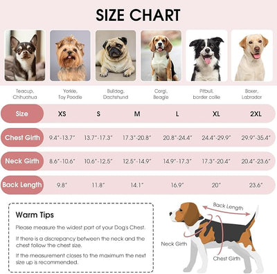 Queenmore Dog Winter Coat, Fleece Puffer Dog Down Vest, Cold Weather Pet Jacket for Dogs, Waterproof Reflective Reversible Dog Sweater Clothes for Small, Medium and Large Dogs (Light Pink, L)