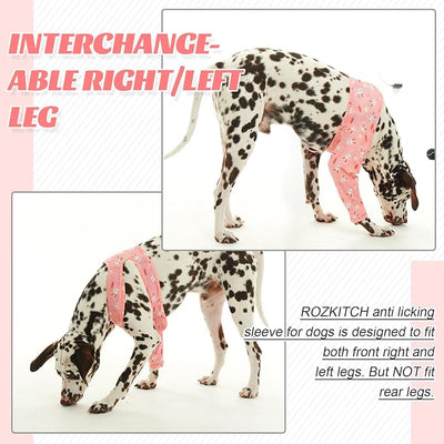 ROZKITCH Sleeve for Dogs Legs to Prevent Licking for Front Right Left Leg, Pet Wound Elbow Protector, Dog Recovery Suit Cone Collar Alternative for Sprain ACL CCL Arthritis Joint Care Rabbit 3XL