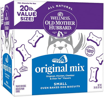 Wellness Old Mother Hubbard Classic Original Mix Dog Biscuits, Natural Training Treats, 4 Flavors, Small Size, 20 lb Box