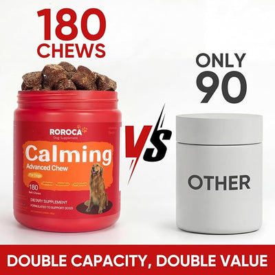 Calming Chews for Dogs – Fast-Acting Anxiety Relief for Thunder, Fireworks & Separation – Long-Lasting Up to 18 Hrs – Melatonin, Chamomile & Valerian – Tasty Soft Chews for All Breeds（180 Ct）
