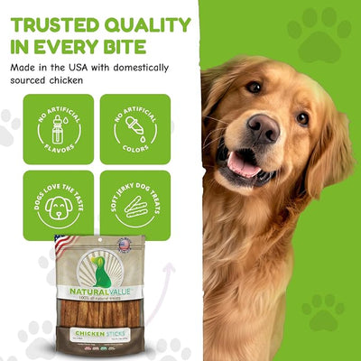 Loving Pets Natural Value All Natural Soft Chew Chicken Sticks For Dogs, 14-Ounce