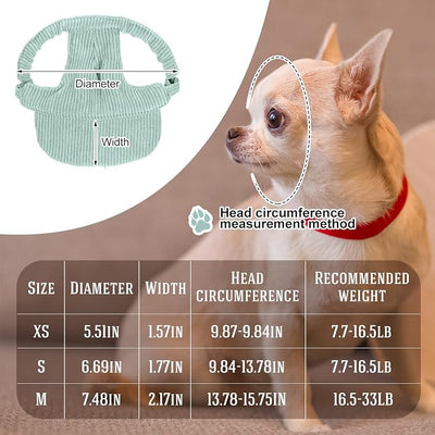Jadive Medium Dog Sun Hat with Ear Holes, Dog Cat Sunglasses with Anti-Slip Silicone Rope Baseball Cap Adjustable Puppy Sunbonnet Headdress Beach Visor Hat for Puppies Summer Outdoor(Green)