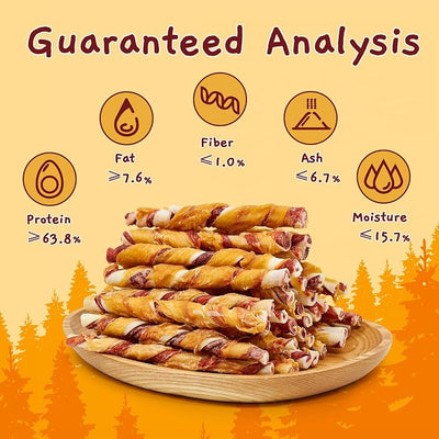 Jungle Calling Dog Treats, Chicken Wrapped Rawhide Chew Sticks, High Protein, Low Fat Dental Chews for Teeth Cleaning & Training Rewards, 10.6 oz