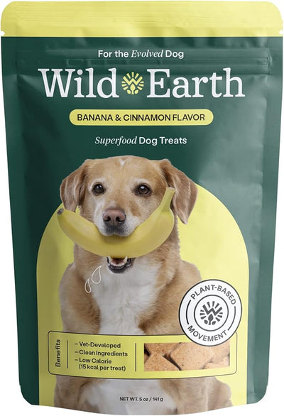 Wild Earth Superfood Dog Treats, Plant Based Dog Treats with Omega Acids, Prebiotics & Koji Protein, No Fillers, Veterinarian-Developed, Variety (Pack of 3) Flavors