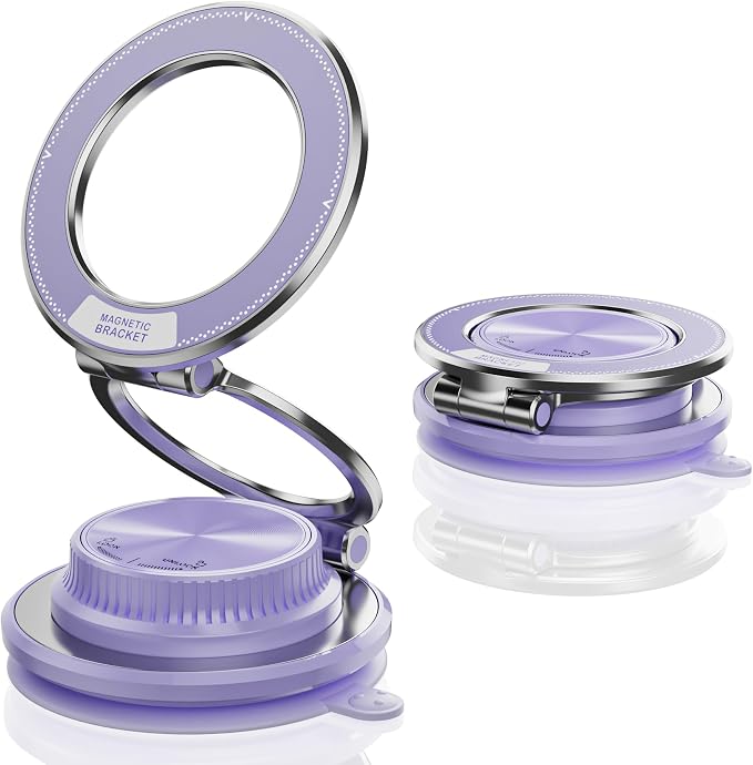 Ultra-Thin Vacuum Magnetic Car Phone Holder for MagSafe[108+LBS Strongest Suction & 3000gf Strongest Magnetic],360°Adjustable Suction Cup Phone Mount for Car,Gym,Mirror,Men Women-Purple
