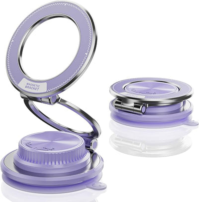 Ultra-Thin Vacuum Magnetic Car Phone Holder for MagSafe[108+LBS Strongest Suction & 3000gf Strongest Magnetic],360°Adjustable Suction Cup Phone Mount for Car,Gym,Mirror,Men Women-Purple