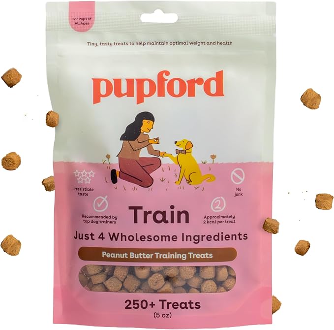 Pupford Training Treats for Dogs & Puppies, 250+ Four Ingredient Bites (Peanut Butter, 5 oz)