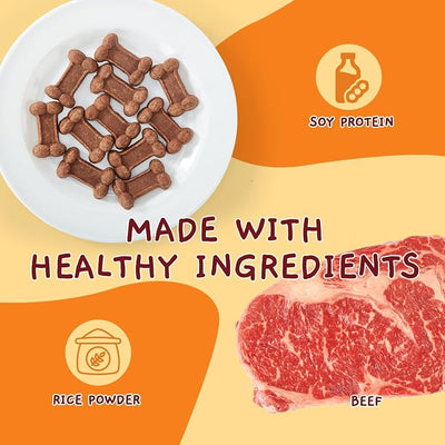Jungle Calling 48 Ct. Senior Dog Soft Treats, Easy to Chew for Training, Real Beef 1st Ingredient, Natural Digestive Support & Healthy Treats, Grain Free Meaty Tenders, 1.1 lb