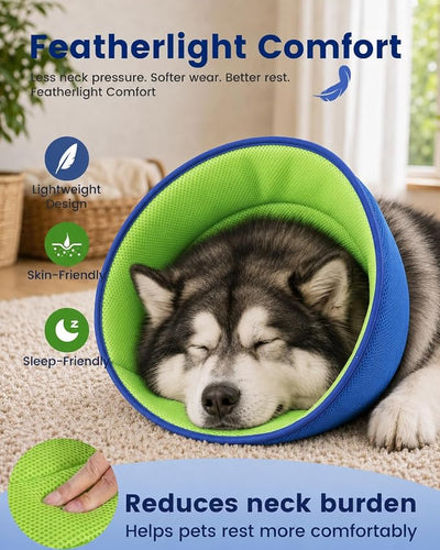Dog Recovery Collar for Dogs After Surgery – Soft Breathable Dog Cone Collar, Lightweight Elizabethan Collar Alternative for Wound Healing, Anti Licking, Comfortable Sleep & Daily Eating,XXL