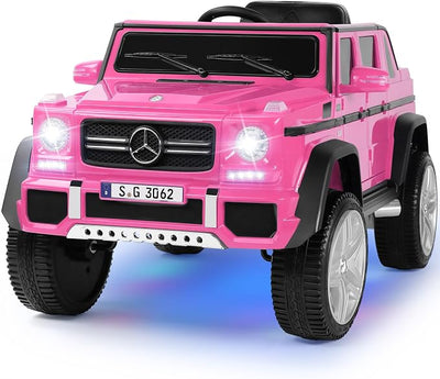 JOYLDIAS Ride On Cars, Licensed Mercedes-Benz Maybach G650S, 12V7AH Battery Powered Toy Electric Car for Kids W/LED Underglow Lights,Remote Control, 2 Motors, 3 Speeds, Music, Bluetooth,Horn,Pink