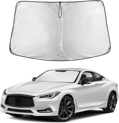 EcoNour Windshield Sunshade Compatible for Infiniti Q60 Coupe 2017-2020 2021 2022, Sun Visor for Front Windshield & Window Sun Shade Cover, UV Heat Blocker & Protector, Car Accessories