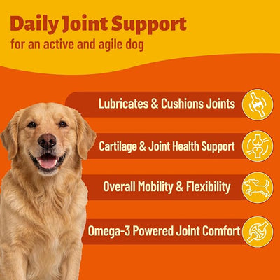 Green-Lipped Mussel Bites for Dogs, Natural Hip & Joint Supplement with MSM, Vitamin E, Omega-3 - Supports Joints Comfort & Promotes Normal Mobility - Large Volume (330 Ct)