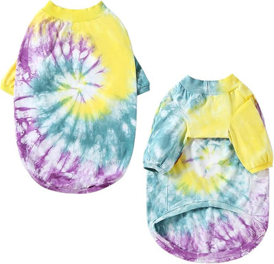 Dog Cotton Colorful Purple Yellow T-Shirts Soft and Stretchy Dog Shirt Pajamas Pets Clothes for Extra Large Dogs(Large Purple)