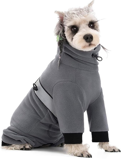 Polar Fleece Dog Pajamas Bodysuit - Small to Medium Dogs, Winter Jacket & Sweater for Small Dogs, Four-Legged Warm Clothes
