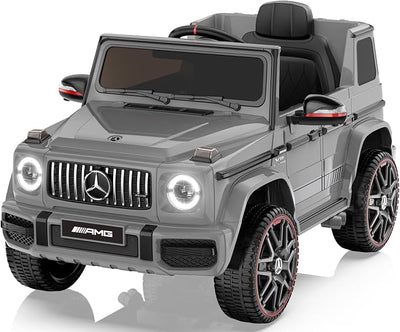 ANPABO Licensed Mercedes-Benz G63 Car for Kids, 12V 7AH Ride on Car w/Parent Remote Control, LED Headlights, Music Player & Horn, Soft Start, Low Battery Prompt, Kids Electric Car, Grey