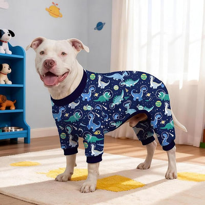 XPUDAC 4 Pack Dog Pajamas for Medium Large Sized Doggie Comfy Strechy Dog Pjs for Boy Puppy Clothes Cat Onesies Pet Outfits, 3XL