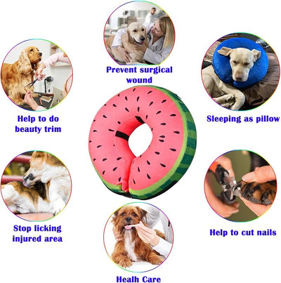 Inflatable Dog Cone Collar for After Surgery, Doggie Neck Blow up Donut Recovery ECollar, Soft Adjustable Dog Cone for Small Medium Large Dogs and Cats