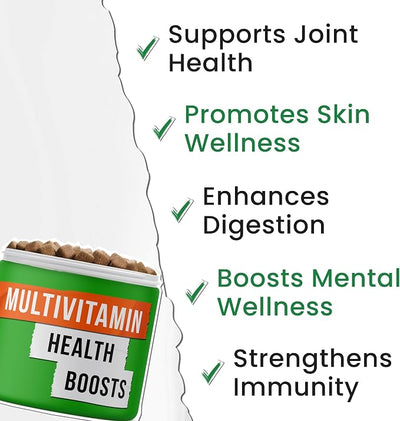 Dog Vitamins + Glucosamine - Chewable Multivitamins + Probiotics, Omega - Hip & Joint Support, Skin & Coat, Gut Health - Adult & Senior - Large & Small Breed - 240 Chews