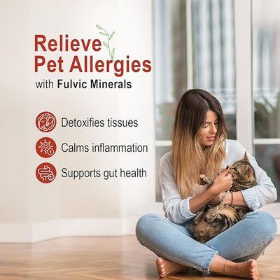 Vital Earth Minerals Pet Fulvic – 70+ Trace Minerals for Pet Health, Joint Supplement, Allergy Relief for Cats, Dogs & Farm Animals, 16 Oz