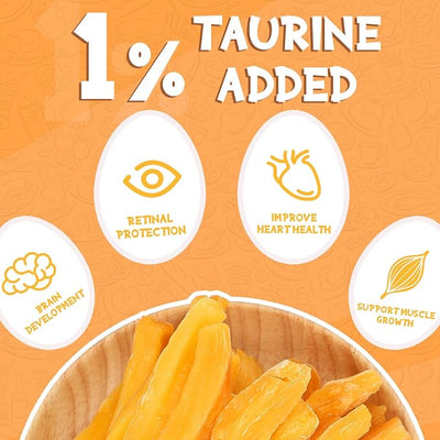 PAWUP Sweet Potatoes Strips Dog Treats - Single Ingredient Soft Chews w/Taurine, Chewy Sticks for Small & Medium Dogs, Easy to Digest, 12.5oz (Pack of 2)