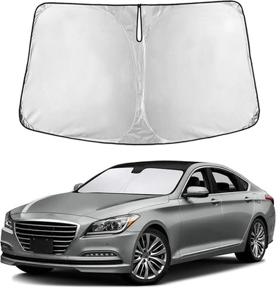 EcoNour Windshield Sunshade Compatible for Hyundai Genesis 2015 2016, Sun Visor for Front Windshield & Window Sun Shade Cover, UV Heat Blocker & Protector, Car Accessories