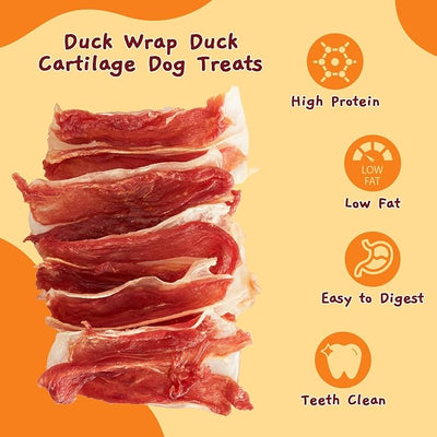 Jungle Calling Duck Wrapped Bones Dog Treats, Made with Real Meat & Cartilage, Rawhide Free Dogs Snacks,Healthy, Easily Digestible, and High Protein Chews Bone Treat, About 21 Count (Pack of 2)