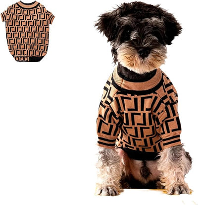 Everything Chic Luxury Dog Sweater – Soft Knit Designer Pet Outfit for Small Dogs & Puppies, XS–L, Stylish Warm Clothing for Yorkies, Chihuahuas, Dachshunds, Maltese, French Bulldog