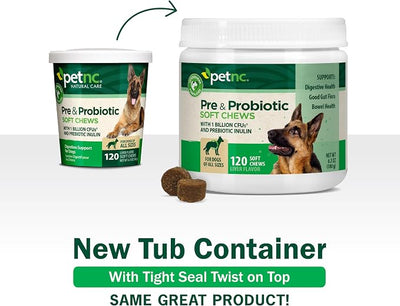 PetNC Natural Care Liver Flavor,Cheese Pre & Probiotic Soft Chews for Dog 120 ct (Packaging May Vary),(Pack of 2)