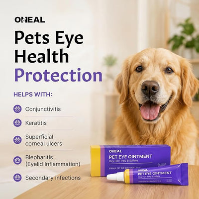 Pet Eye Care Ointment for Dogs & Cats, Gentle Eye Care Formula, for Animal Use Only, 1 Tube, Net Wt. 1/5 oz (5 g)