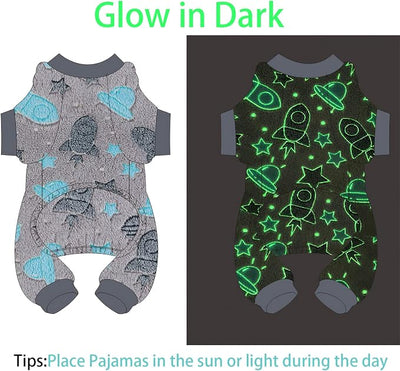 Sebaoyu Dog Pajamas for Small Dogs, Glow in Dark Tie Dye Unicorn Doggy Sweater, Super Soft Velvet Material Chihuahua Yorkie Tiny Doggie Clothes Outfits (Grey,XX-Small)