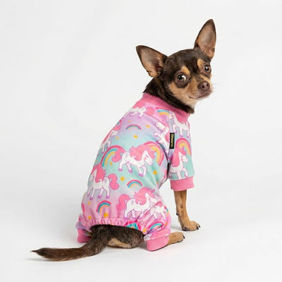Fitwarm Dreamy Unicorn Fleece Dog Pajamas, Fairy Winter Clothes for Small Dogs Girl, Cozy Pet Onesie, Pink, Blue, XL