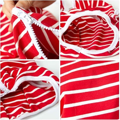 Dog’s Recovery Suit Post Surgery Shirt for Female Male Dog, E-Collar Alternative Wound Protective Clothes (red white-4xl)