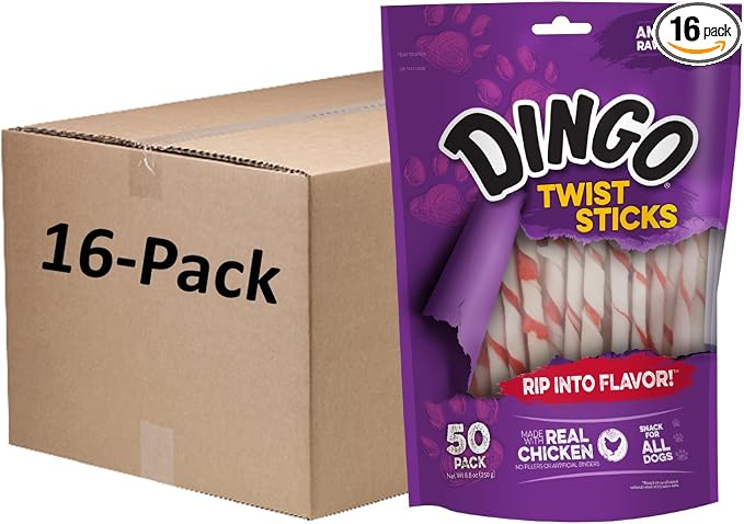 Dingo Twist Sticks Rawhide Chews, Made With Real Chicken
