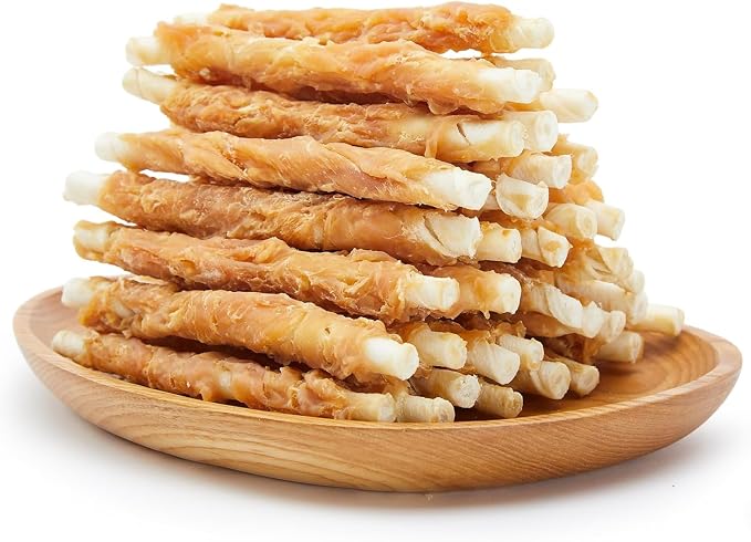 Jungle Calling 52 Count Chicken Wrapped Rawhide Sticks Dog Treats, High-Protein, 5 Inch Digestible Dog Chews for Small & Medium Dogs, Grain Free Training Snacks, 21.2 oz