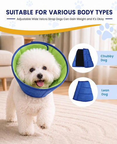 Dog Recovery Collar for Dogs After Surgery – Soft Breathable Dog Cone Collar, Lightweight Elizabethan Collar Alternative for Wound Healing, Anti Licking, Comfortable Sleep & Daily Eating,S