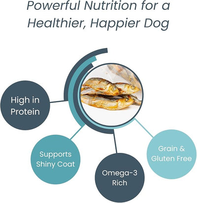 Gluten Free Herring Dried Fish Pet Treats Pure Wild-Caught & Single Ingredient Snack Healthy Dog Treats, Made in Alaska Just The Rich in Protein Fish & Nothing Else (3.5 Oz Bag)