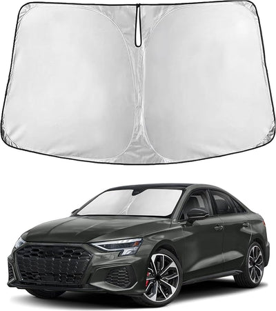 EcoNour Windshield Sunshade Compatible for Audi S3 2015-2024 2025 2026, Sun Visor for Front Windshield & Window Sun Shade Cover, UV Heat Blocker & Protector, Car Accessories