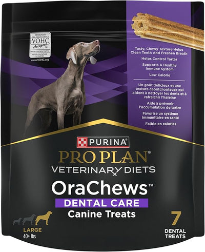 Purina Pro Plan Veterinary Diets OraChews - Large Breed Dental Chews for Dogs - 7 Treats