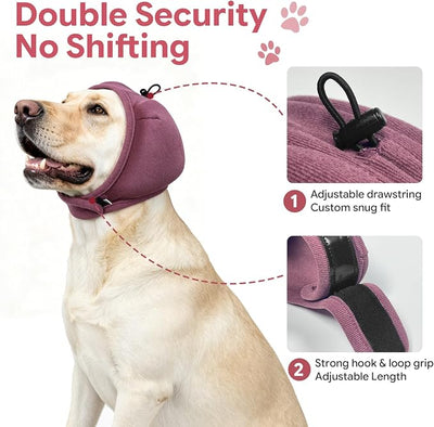 Dotoner Dog Ear Muffs No Shake Anxiety Relief for Thunder Fireworks | Noise Protection For Fireworks Thunder, No Flap Ear Wrap With Adjustable Secure Fit, Soft Velvet For Four Seasons