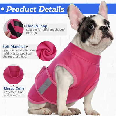 MIGOHI Dog Anxiety Relief Coat,Comfort Anxiety Vest for Dogs,Adjustable Anxiety Calming Wrap for Fireworks,Thunderstorms,Travel, Separation, Dog Anxiety Jacket for Small Dogs,XL,Rosered