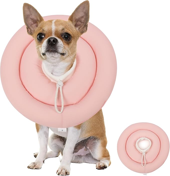 Soft Dog Cones, Recovery Dog Donut Collar After Surgery-Cone of Shame Alternative, Pet Elizabethan E-Collar Anti-Bite Lick Wound Healing Adjustable for Small Large Medium Dogs,L