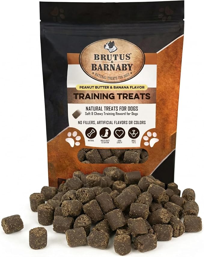 BRUTUS & BARNABY Training Treats for Dogs - Peanut Butter & Apple - All-Natural Healthy Low Calorie Vegan Treat - Great to Use for Rewards in Training Your Puppy Or Dog