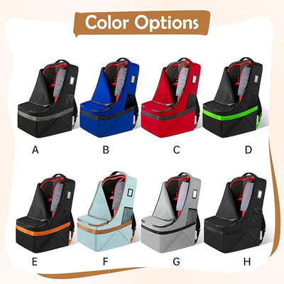 YOREPEK Padded Gate Check Car Seat Travel Bag | Foldable Carseat Cover for Airplane Travel, Car Seat Carrier for Airport, Baby Carseat Backpack for Air Travel(Grey)