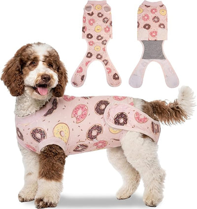 Recovery Suit for Dogs Cats, Dog Surgery Suit for Female Spay Male Neuter | Anti-Licking Dog Cone Alternative Onesie, Dog Surgical Recovery Suit After Abdominal Wounds, Pink, Medium