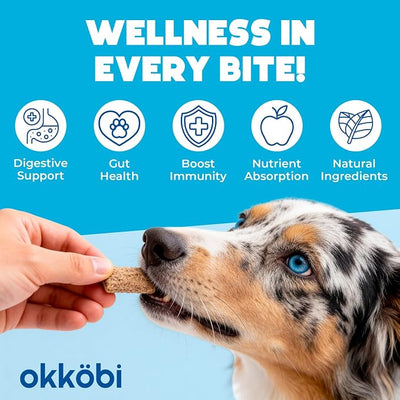 Probiotics for Dogs Chews 300PCs - Digestive, Gut Health & Diarrhea Support - US Formula with Dog Probiotics, Enzymes & Natural Ingredients - Crunchy & Creamy Chicken